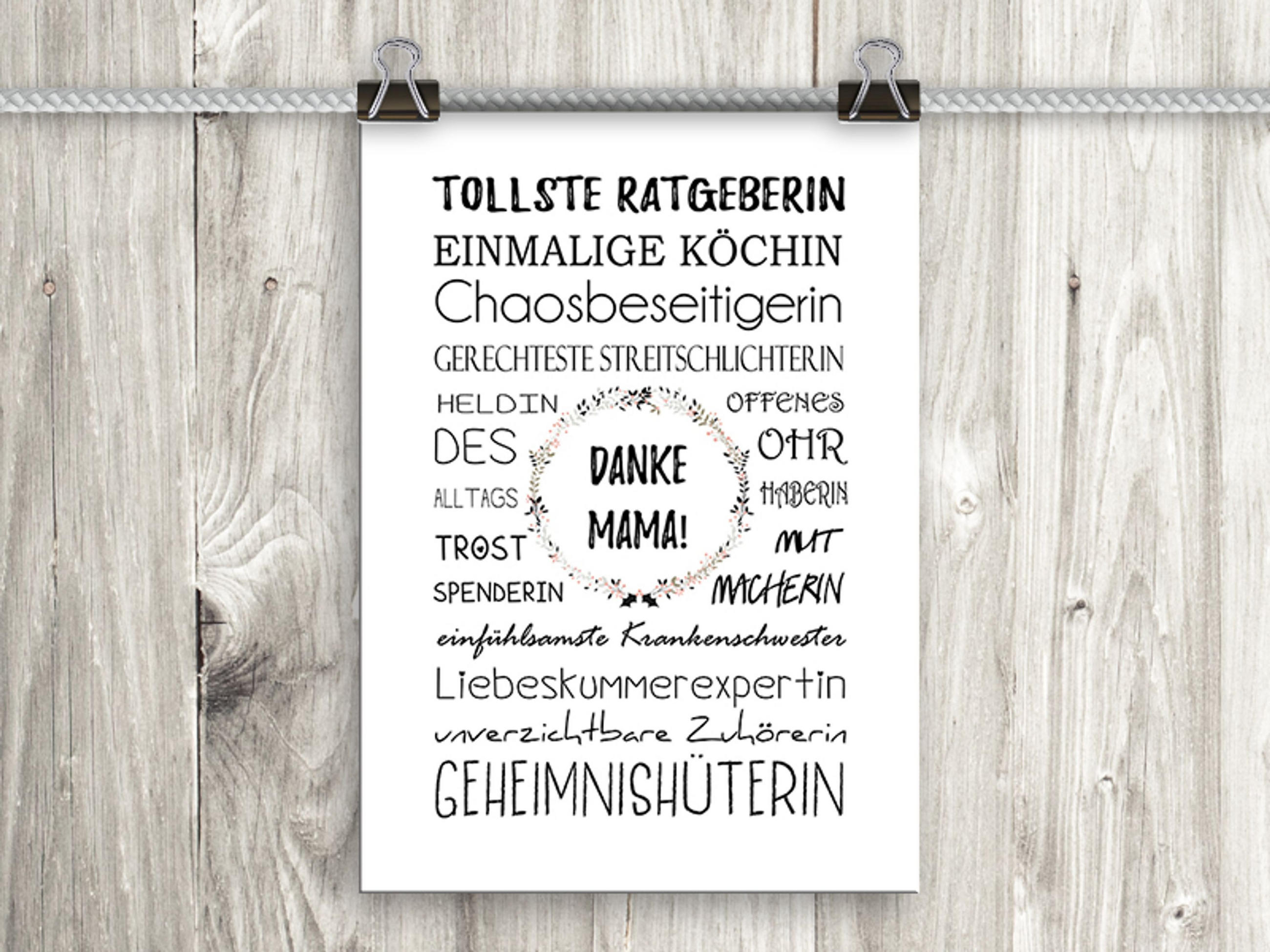 POSTER DIN A4 21x29,7 cm Geschenk Spruch Mama - Weiß, Papier (21/29.7/2cm) - artissimo