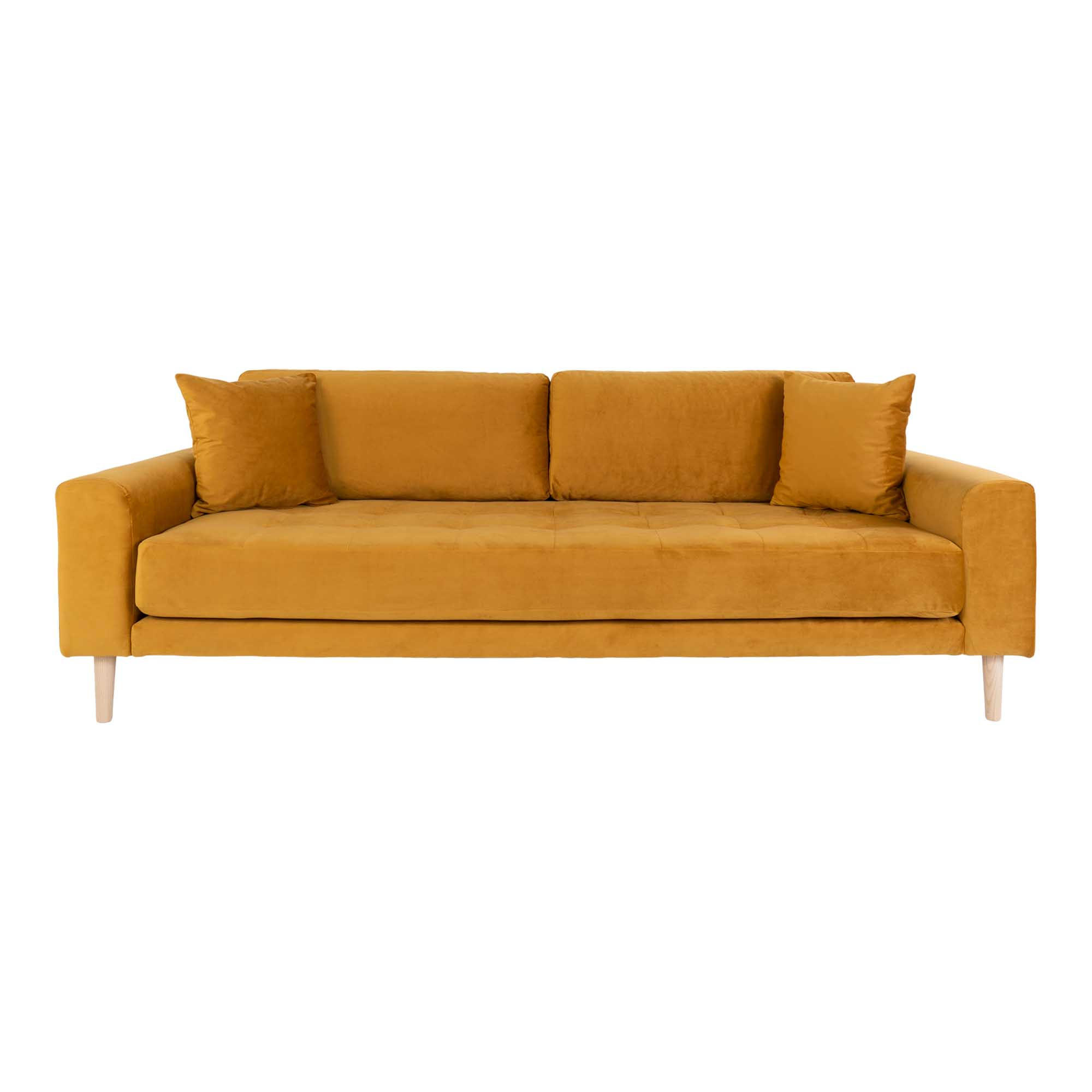 3-SITZER-SOFA senfgelb - Gelb, Textil (210/78/93cm) - ebuy24
