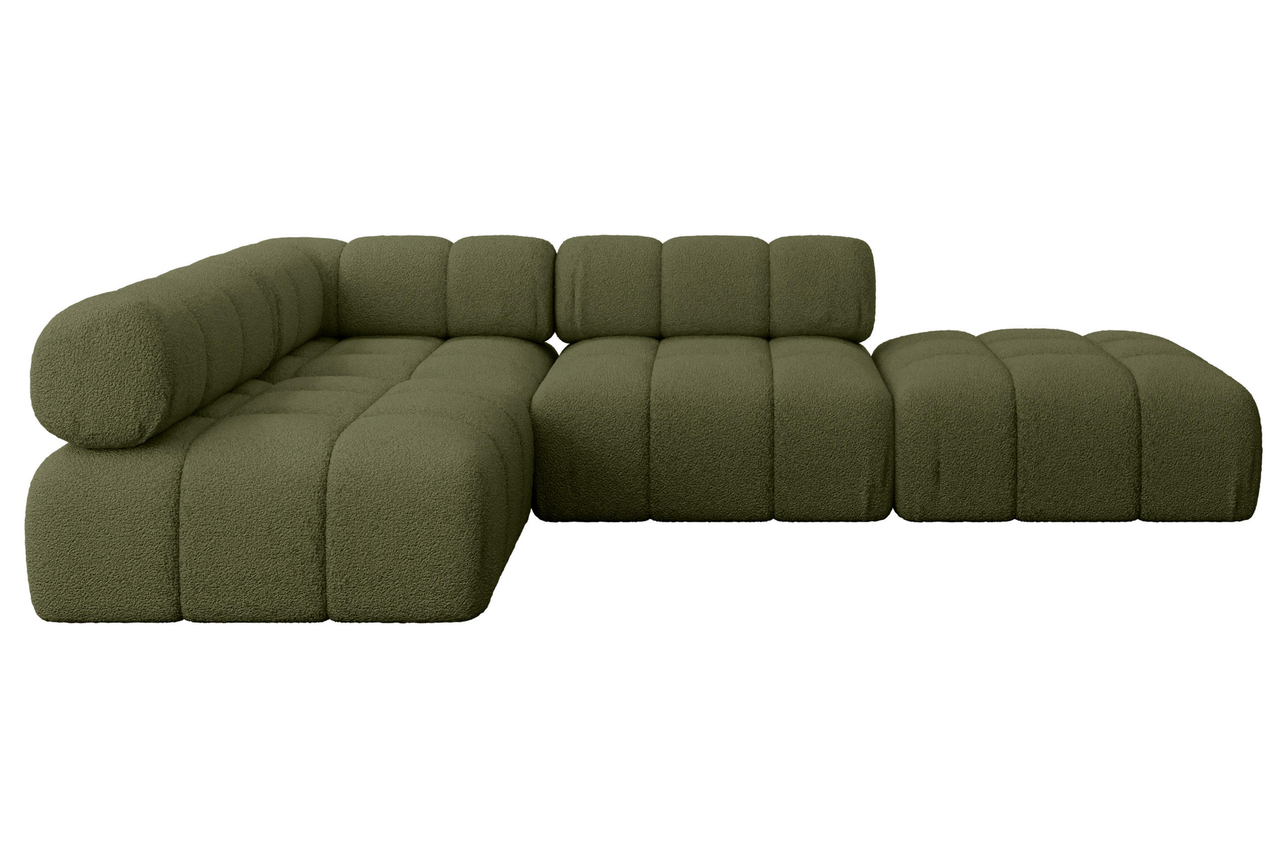 ECKSOFA modulares Sofa Favio-L1 - 285x190x70 cm Grün Bouclé - Grün, Holzwerkstoff/Textil (285/190cm) - ALTDECOR