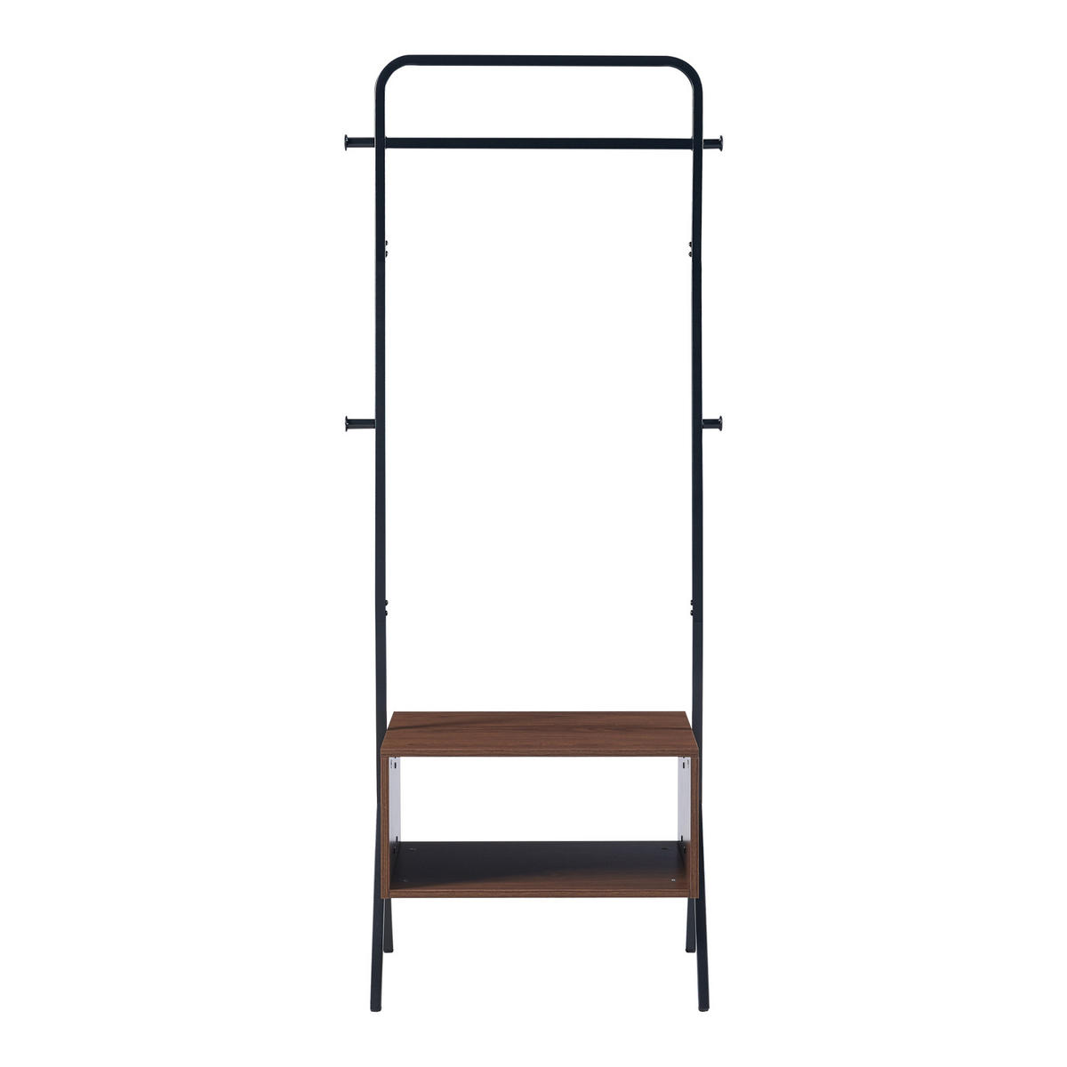 GARDEROBENSTÄNDER Averøy - Schwarz, Holzwerkstoff/Metall (74/180/42cm) - [en.casa]