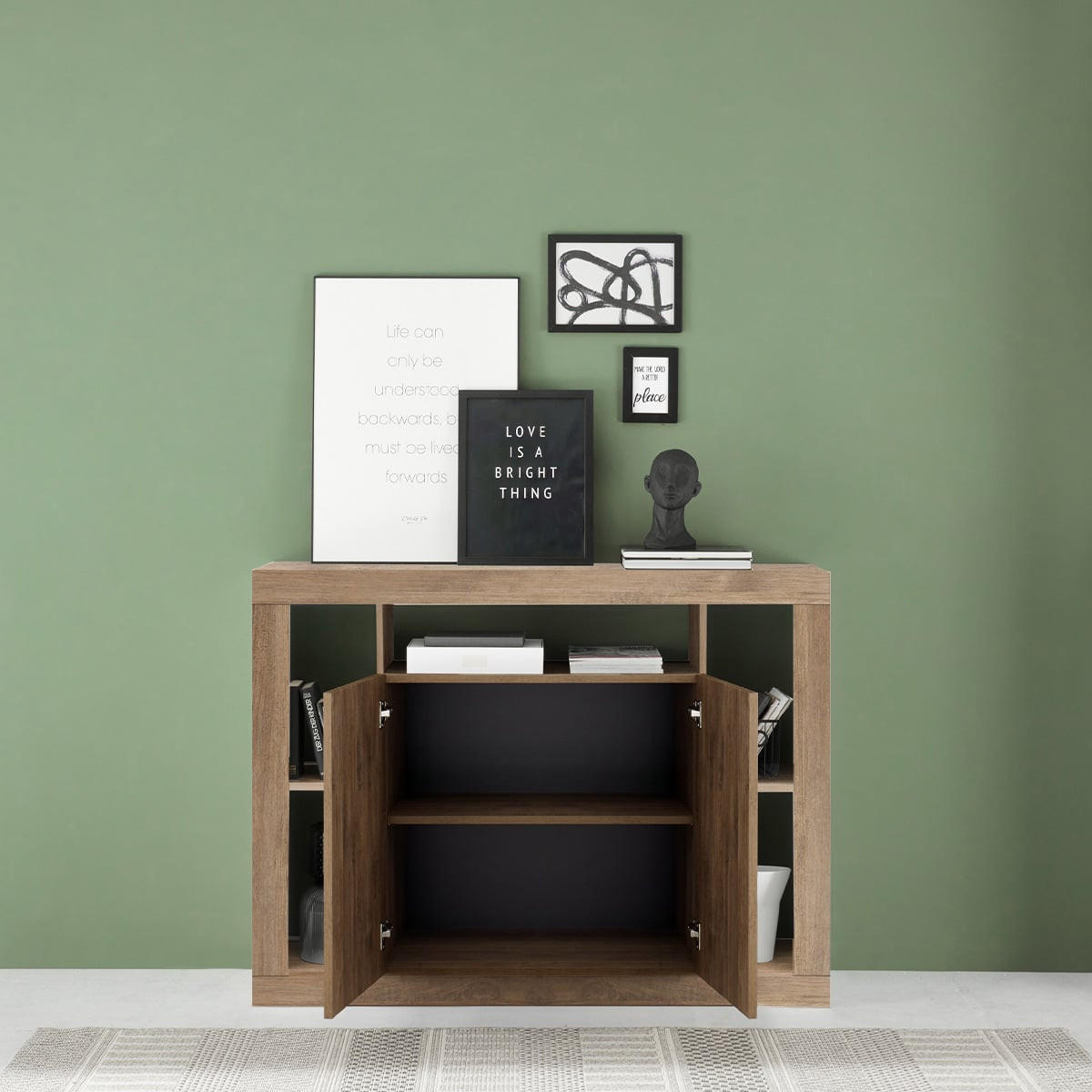 SIDEBOARD mit 2 Türen L134 cm - Rimini - Eiche Artisan, Holzwerkstoff (40/102/134cm) - Calicosy