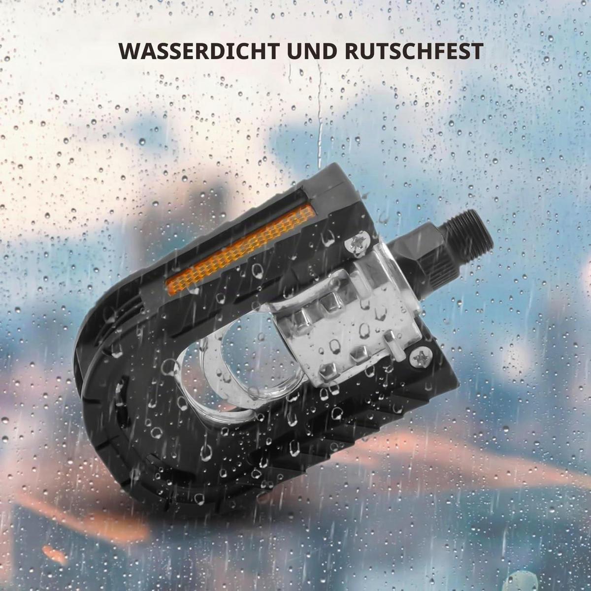 FAHRRADPEDALE Klapppedale Alu mit Reflektoren & Anti-Rost - Schwarz, Metall (6.7/2.6/12.5cm)