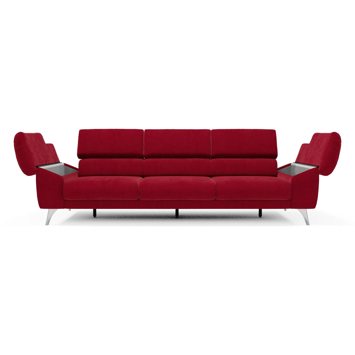 LINEARSOFA Donatello - Bordeaux, Metall (265/76/102cm) - Divani.store