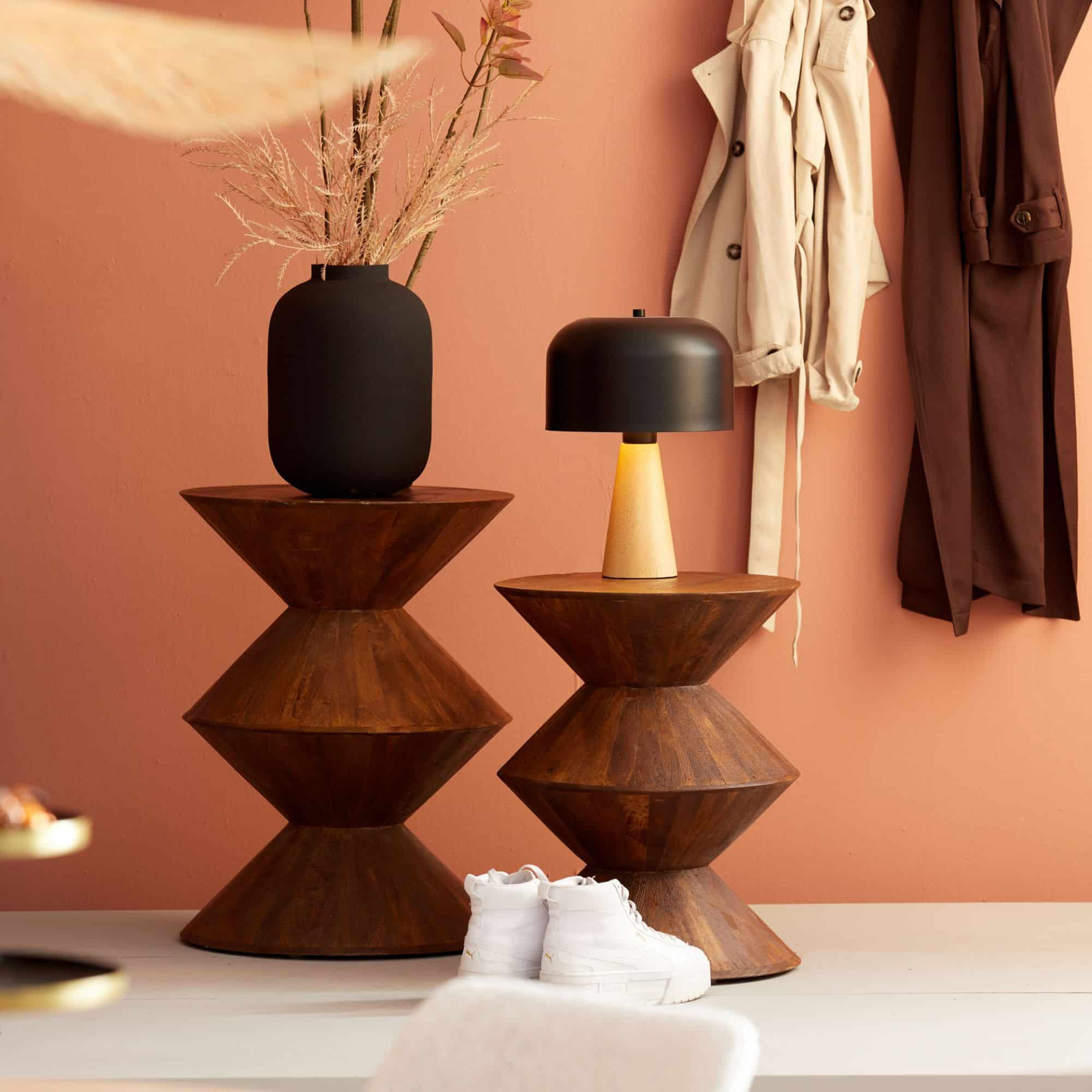 TISCHLEUCHTE Aimo Schwarz 25/25/35.5 cm - Schwarz, Metall (25/25/35.5cm) - Luqaza