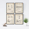 POSTER Set mit 4 Jahrgang PATENTEN von Lebensmitteln A4 Rahmenlos - Klar, Papier (29.7/3cm) - Nacnic