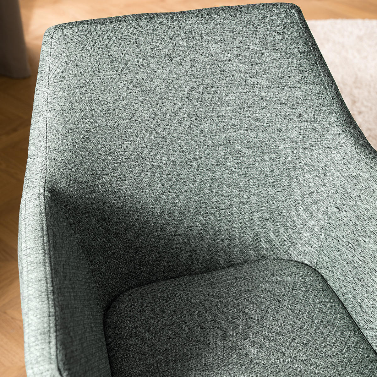 ARMLEHNENSTUHL - Dunkelgrün/Eichefarben, Textil (58/84/58cm) - home24