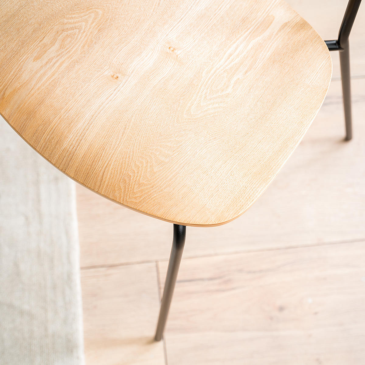 ESSZIMMERSTUHL (2er-Set) - Esche Dekor - Eschefarben, Holzwerkstoff/Metall (47/77/52cm) - home24