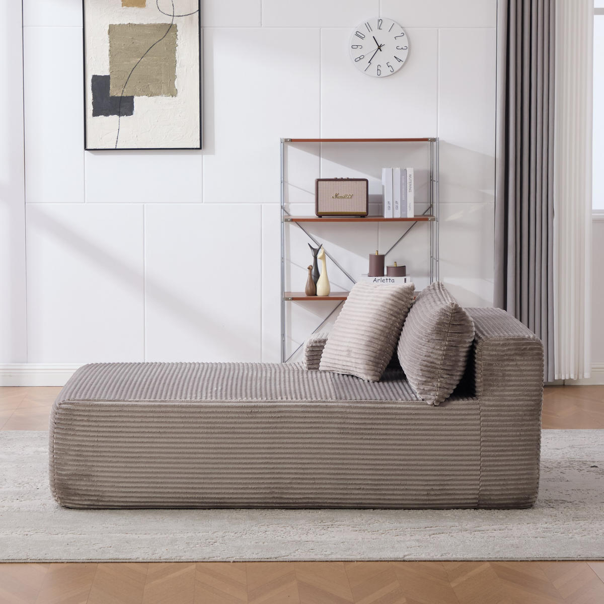 SOFAELEMENT 174/100/74.5 cm Grau Chenillestoff - Grau, Textil (100/74.5/174cm) - Oxeza