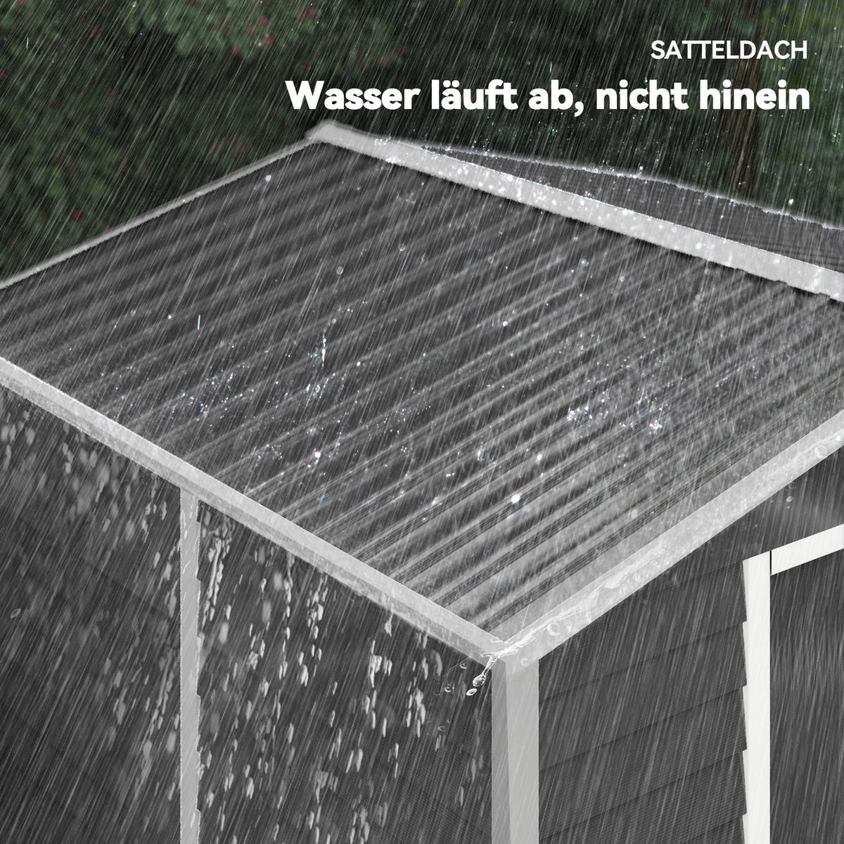 GERÄTEHAUS 4,4 m² Gartenhaus mit Pultdach, Schiebetür, Fundament Geräteschuppen - Dunkelgrau, Metall (206/198/240cm) - Outsunny