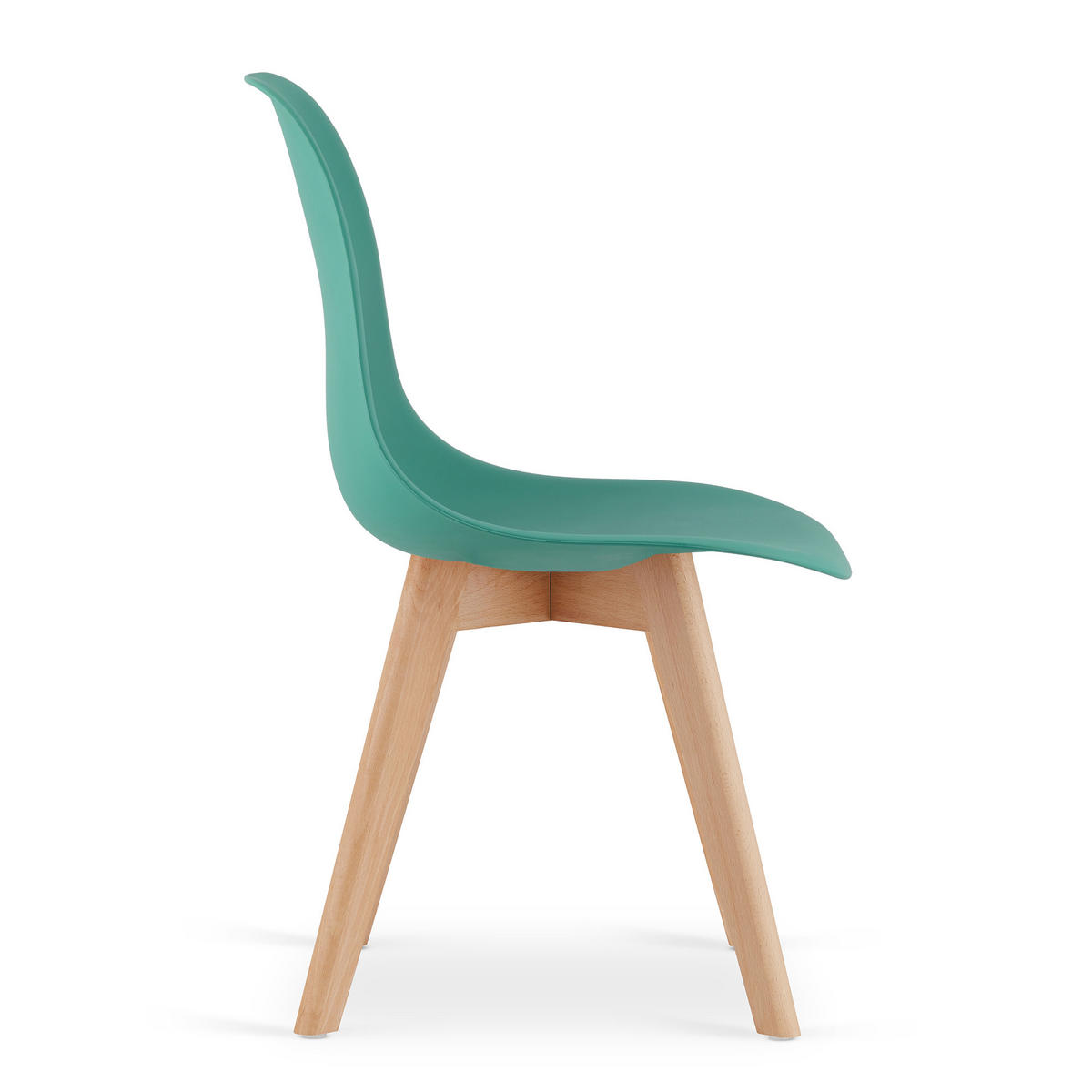 ESSZIMMERSTUHL 4-er Set KITO grüner Sitz, natürliche Beine - Naturfarben/Grün, Kunststoff (46/80/54.5cm) - Valora