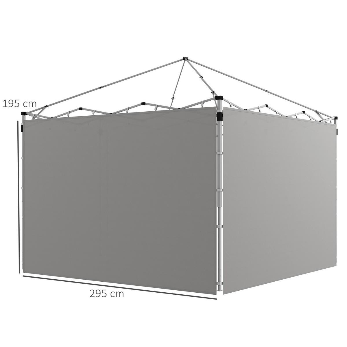 SEITENWÄNDE DE-12619 295/195 cm 2er-Set für 3x3/3x6 m Grau - Grau, Textil (1/195/295cm) - ComfortXL