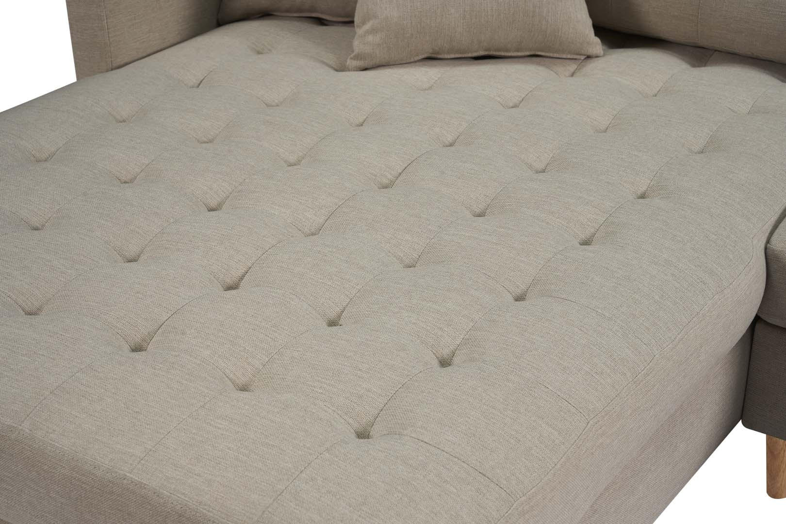 ECKSOFA Stoff sandfarben - Sandfarben, Textil (290/177cm) - ebuy24