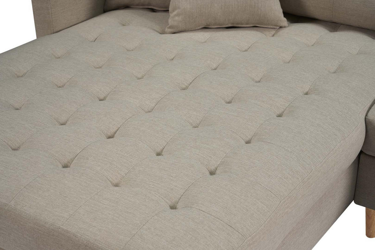 ECKSOFA Stoff sandfarben - Sandfarben, Textil (290/177cm) - ebuy24