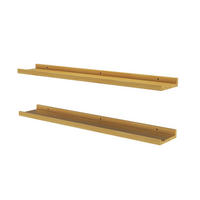 WANDREGAL Linus Naturholz 90 x 4 cm 2er Set - Eichefarben, Holzwerkstoff (90/4/15cm) - Vicco