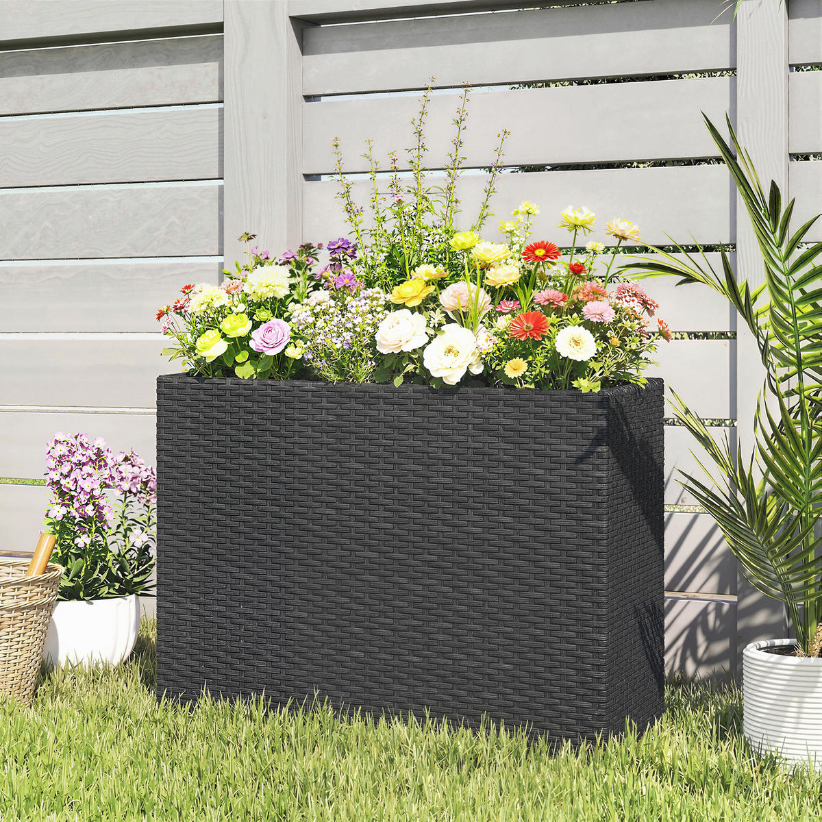 HOCHBEET DE-16060 höhenverstellbar Schwarz - Schwarz, Metall (81/58/28cm) - ComfortXL