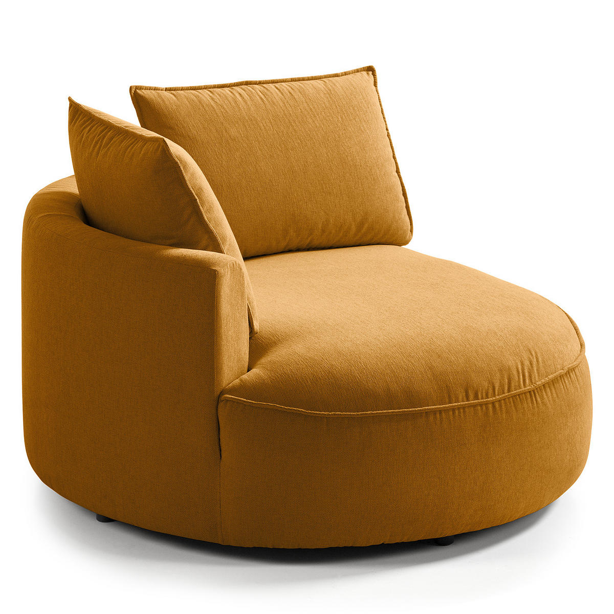 OTTOMANE - modular - Schwarz/Orange, Kunststoff/Textil (126/82/154cm) - home24