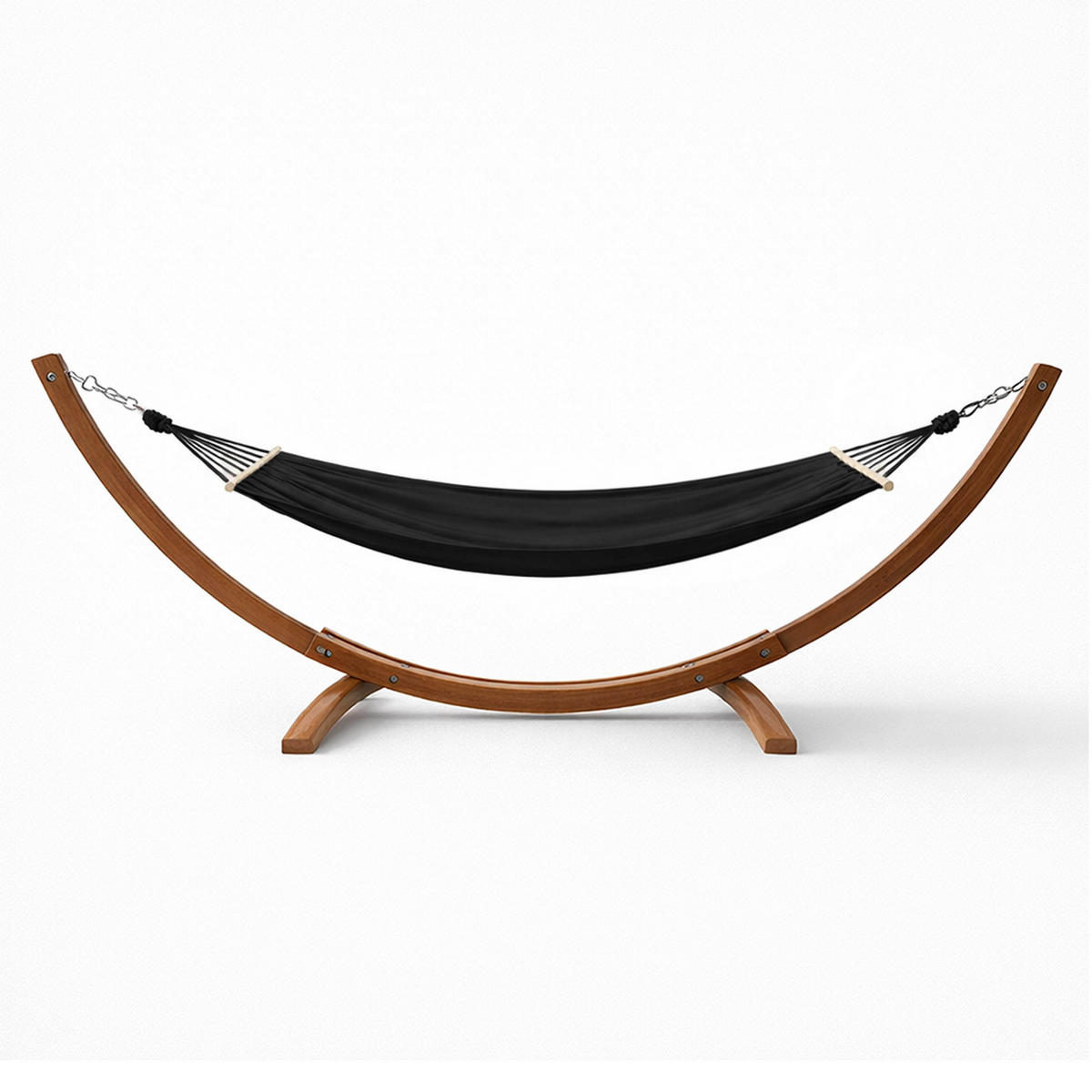 HÄNGEMATTE, Schwarz - Schwarz, Holz (110/110/300cm) - Oviala