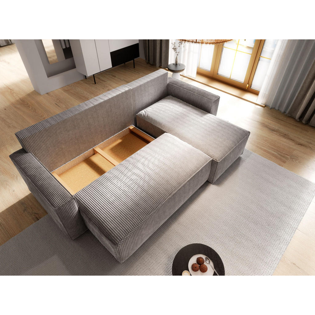 Thumbnail - Masseno Ecksofa, Hellgrau, Holz, 3-Sitzer, L-Form, seitenverkehrt montierbar,L-Form, 232x140 cm, Wohnzimmer, Sofas & Cou...