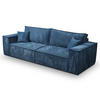 SCHLAFSOFA mit Bettkasten und Cordstoff MONA Blau - Blau, Holzwerkstoff (255/85/105cm) - Compleo24