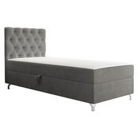 BOXBETT Chester 1, Seite: Links - Silberfarben/Grau, Holz/Textil (80/200cm) - MIRJAN24