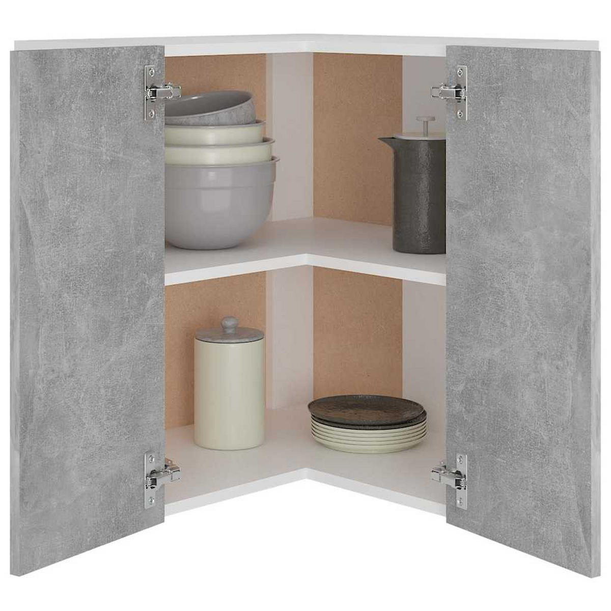 ECKHÄNGESCHRANK Betongrau 57/57/60 Cm Holzwerkstoff - Grau, Holzwerkstoff (57/60/57cm) - vidaXL