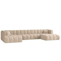 ECKSOFA U-form Grand U XL Stoff Haga Ecru - Ecru, Holz (179/408cm) - Kaiser Möbel