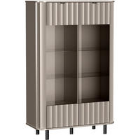 VITRINE Nevada mit zwei Türen 65 cm Taupe - Taupe/Schwarz, Holzwerkstoff/Metall (98/155/41cm) - Beautysofa