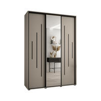 SCHWEBETÜRENSCHRANK 235,2/170/60 3-türig - Kaschmir/Schwarz, Holz/Metall (170/235.2/60cm) - MÖBEL KRYSPOL