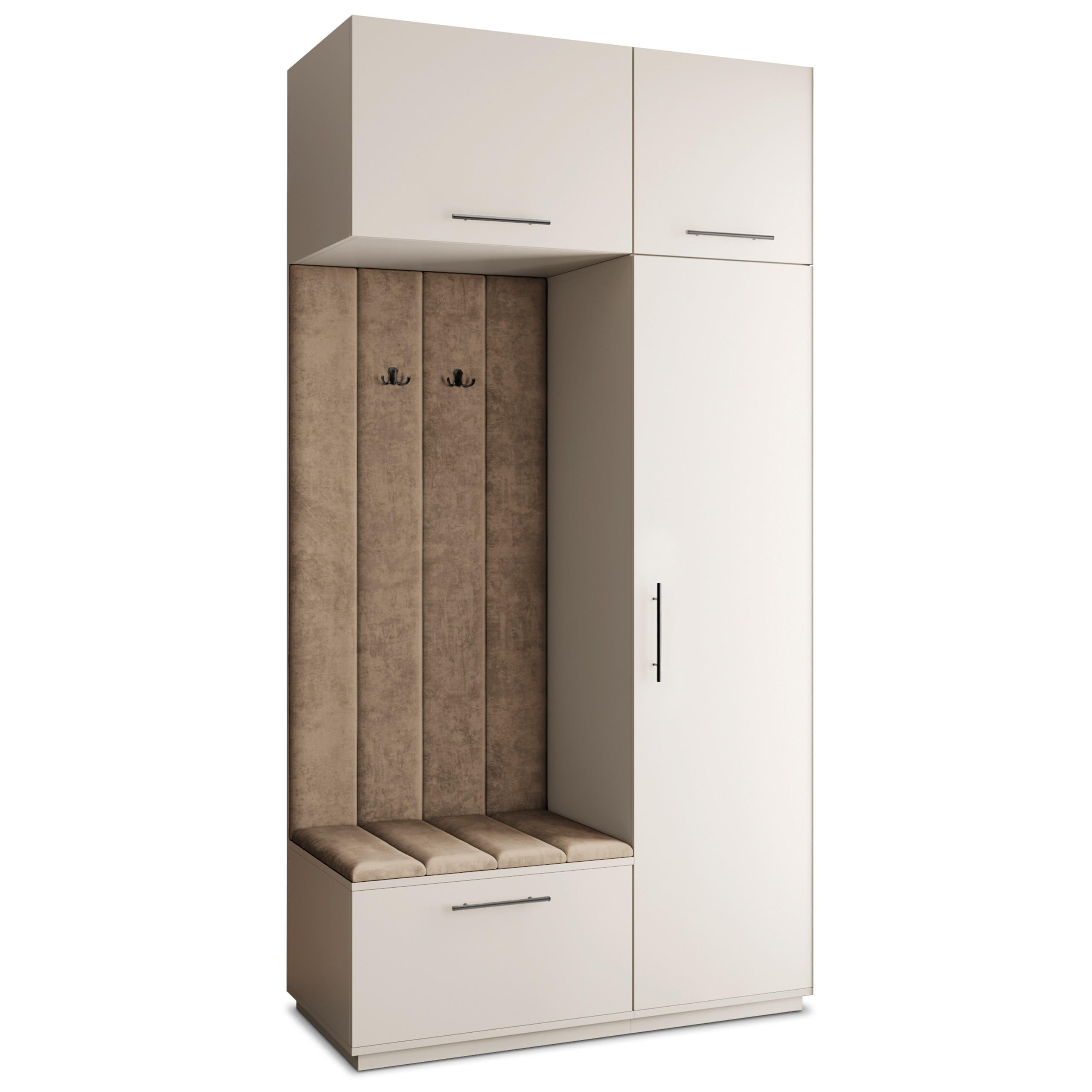 Masseno Garderobenschrank Kaschmir, Mokka 120x240x60 cm