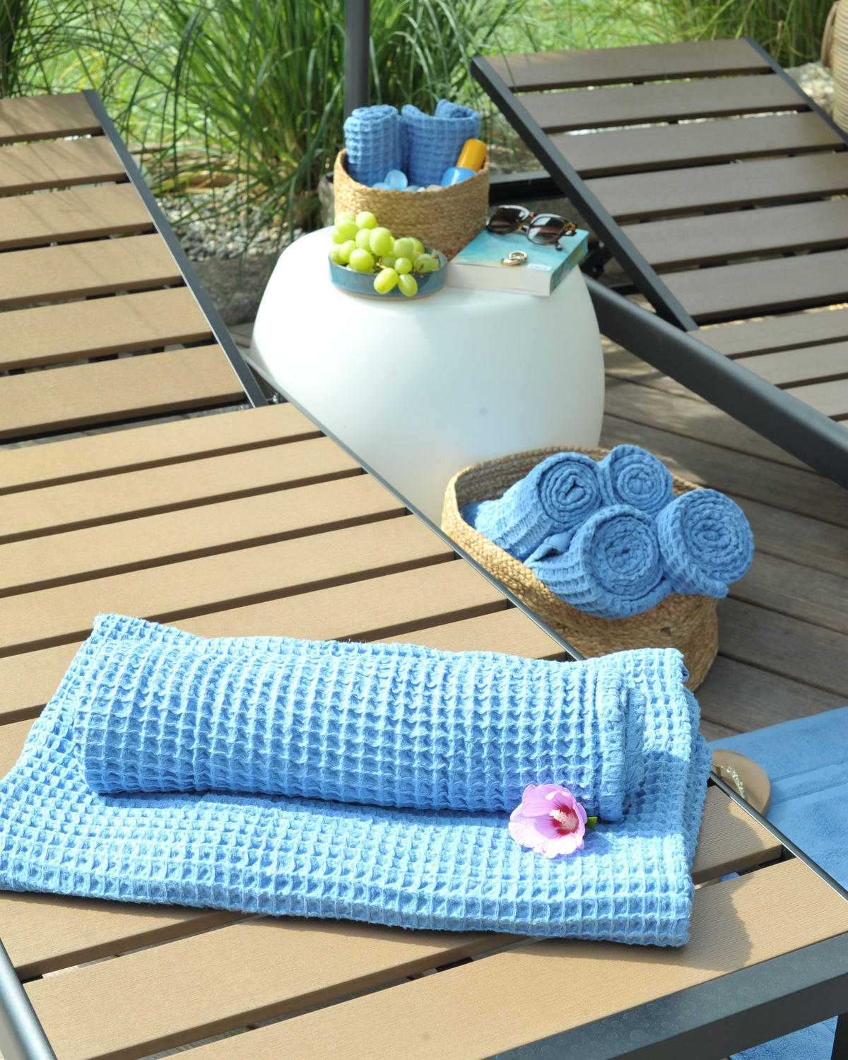 OSUŠKA 11-teiligBlau Areora - modrá, textil (100/150cm) - Beliani