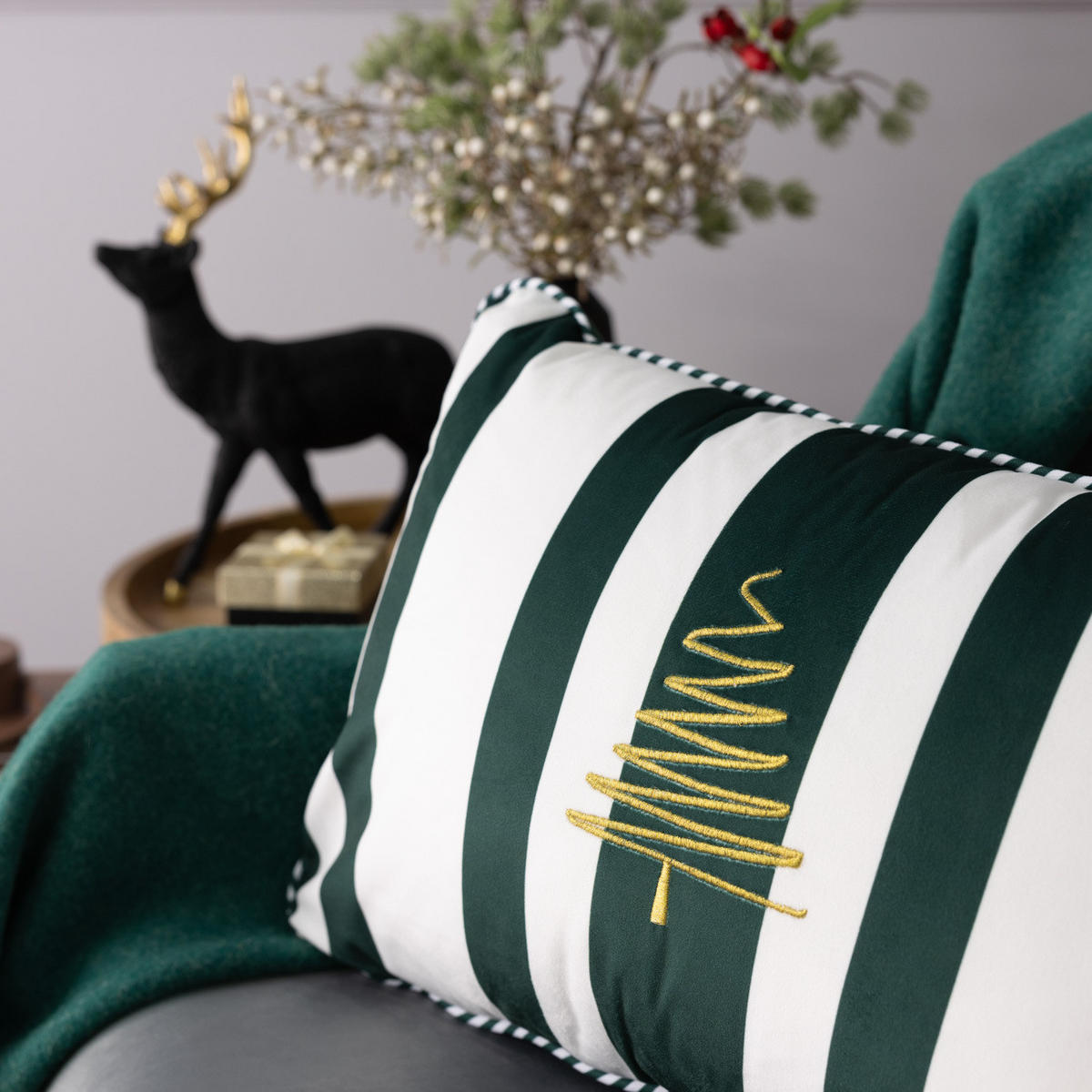 KISSENHÜLLE Green & White Noel 60x40 cm - Grün, Textil (40/60cm) - Dekoria