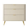 KOMMODE Oval Beige 92 cm - Beige/Goldfarben, Holzwerkstoff/Metall (92.4/83.6/38cm) - Selsey