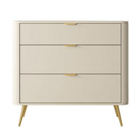 KOMMODE Oval Beige 92 cm - Beige/Goldfarben, Holzwerkstoff/Metall (92.4/83.6/38cm) - Selsey