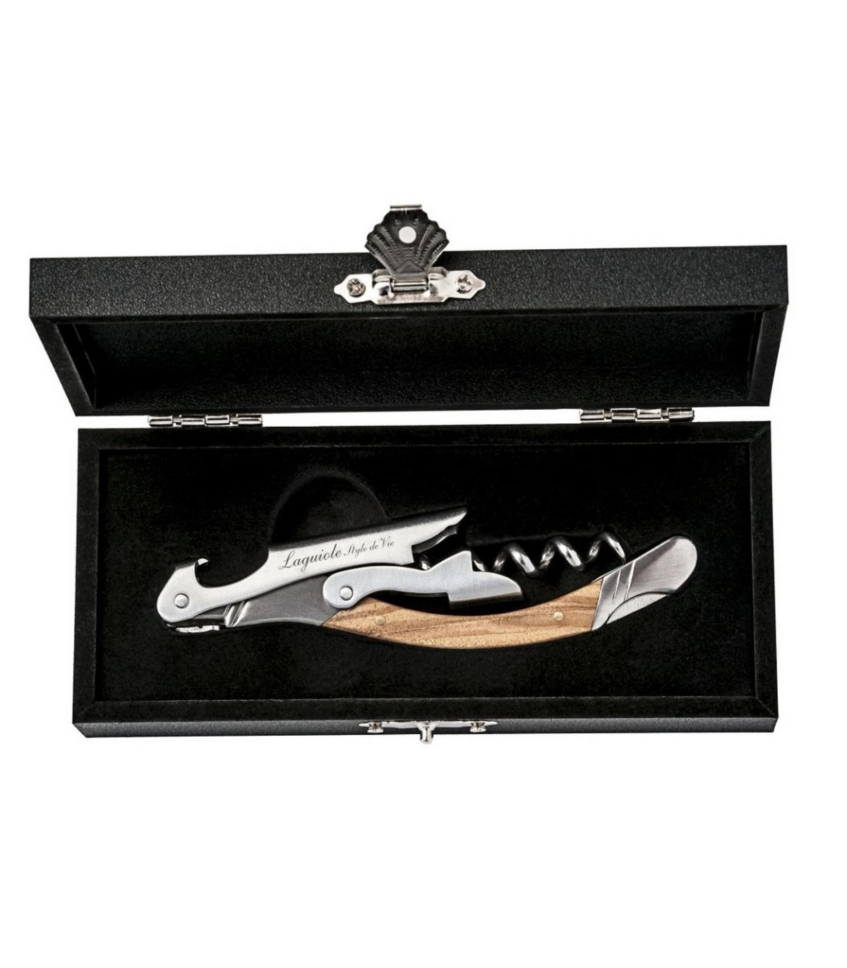 KORKENZIEHER Olivenholz - Braun, Metall (1cm) - Laguiole Style de Vie