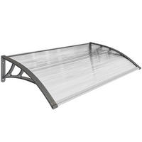 PULTVORDACH Polycarbonate Aluminium Transparent Grau - Grau, Kunststoff/Metall (60/18/110cm) - Outsunny