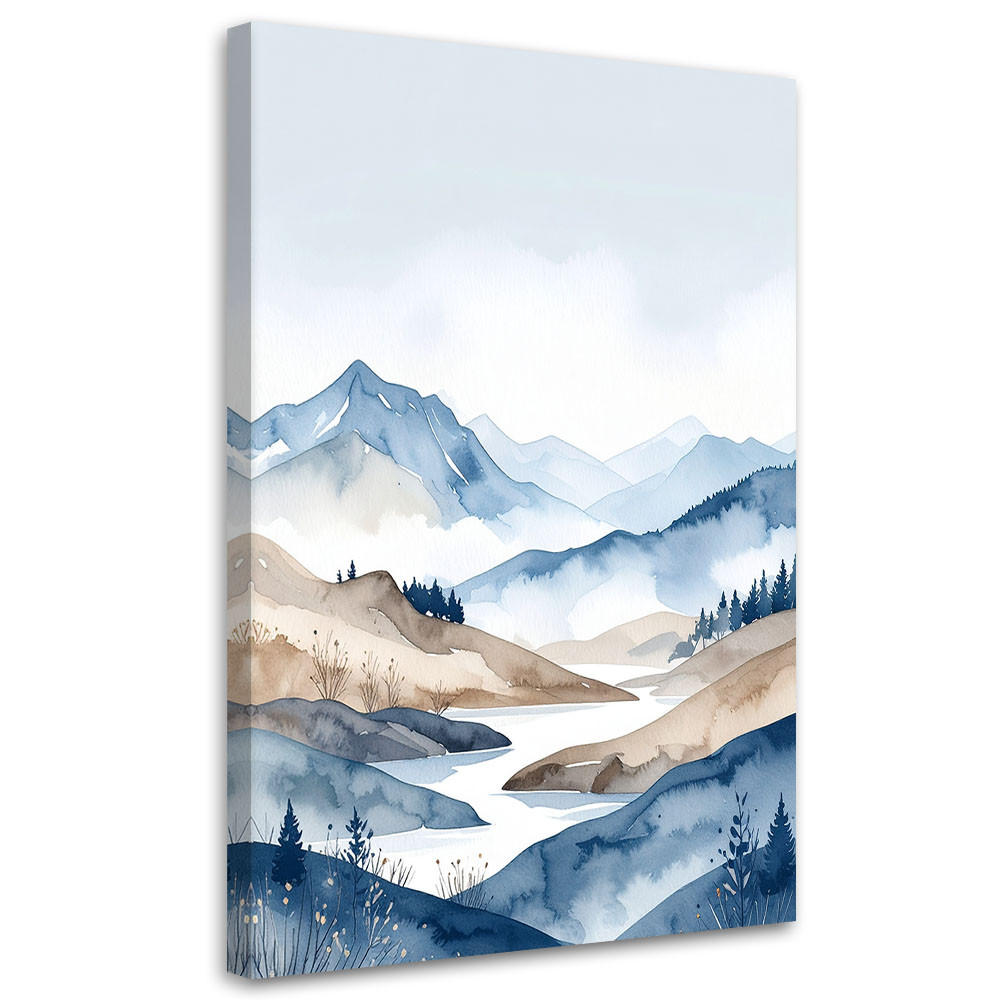 LEINWANDBILD Landschaften 80x120cm - Blau, Textil (80/120cm) - Feeby