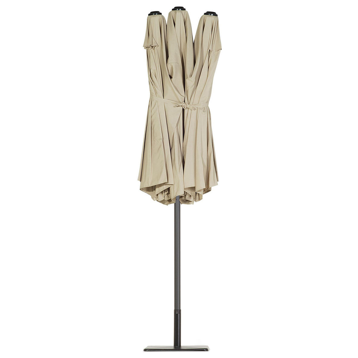 DOPPELSONNENSCHIRM taupe 270/460/247 cm Sibilla - Taupe, Textil (460/270cm) - Beliani