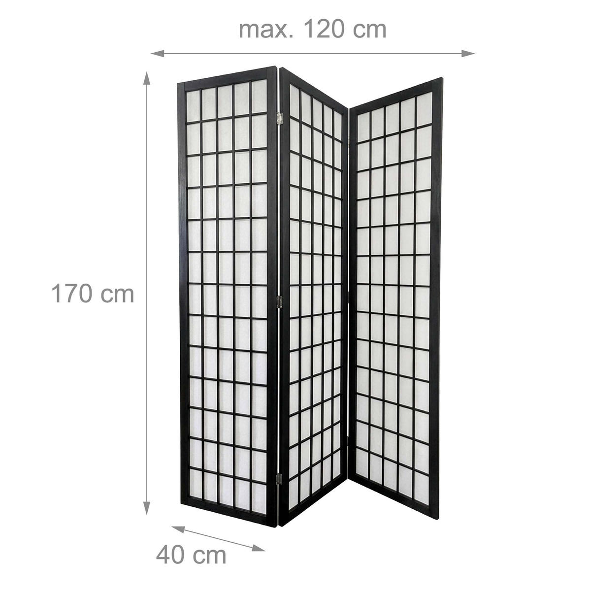 PARAV. - různobarevná, dřevo/textil (120/170/2cm) - Relaxdays