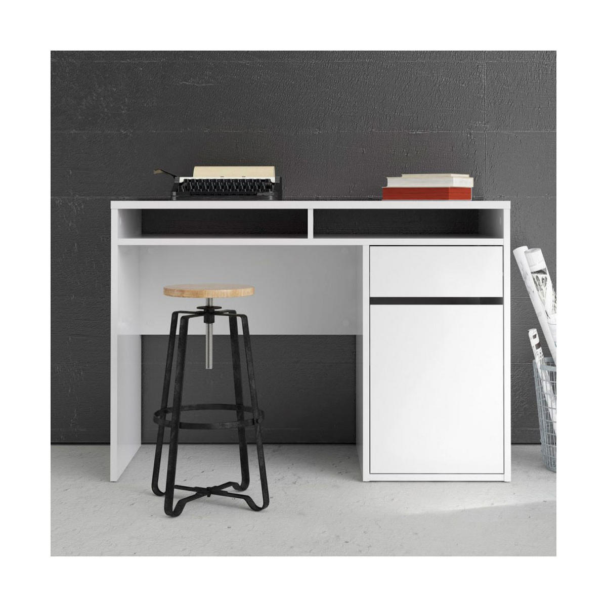 SCHREIBTISCH Weiß - Weiß, Holzwerkstoff (48/110/77cm) - ebuy24