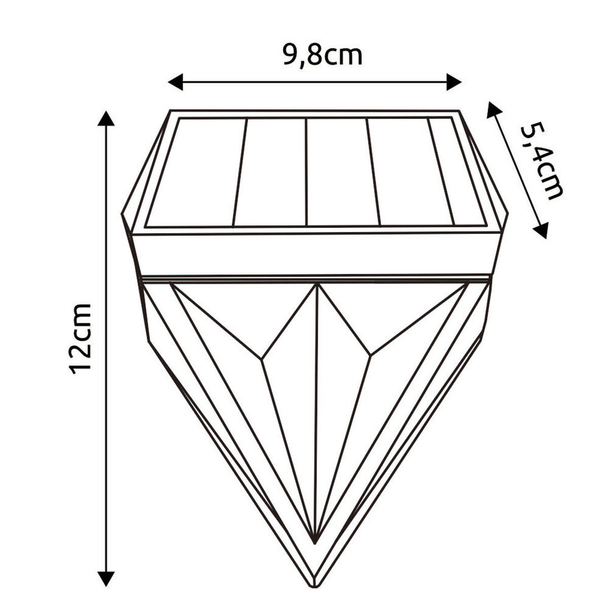 LED AUSSEN-WANDLEUCHTE Klar Diamant-Design - Klar, Kunststoff (5.4/12/9.8cm) - Globo Lighting