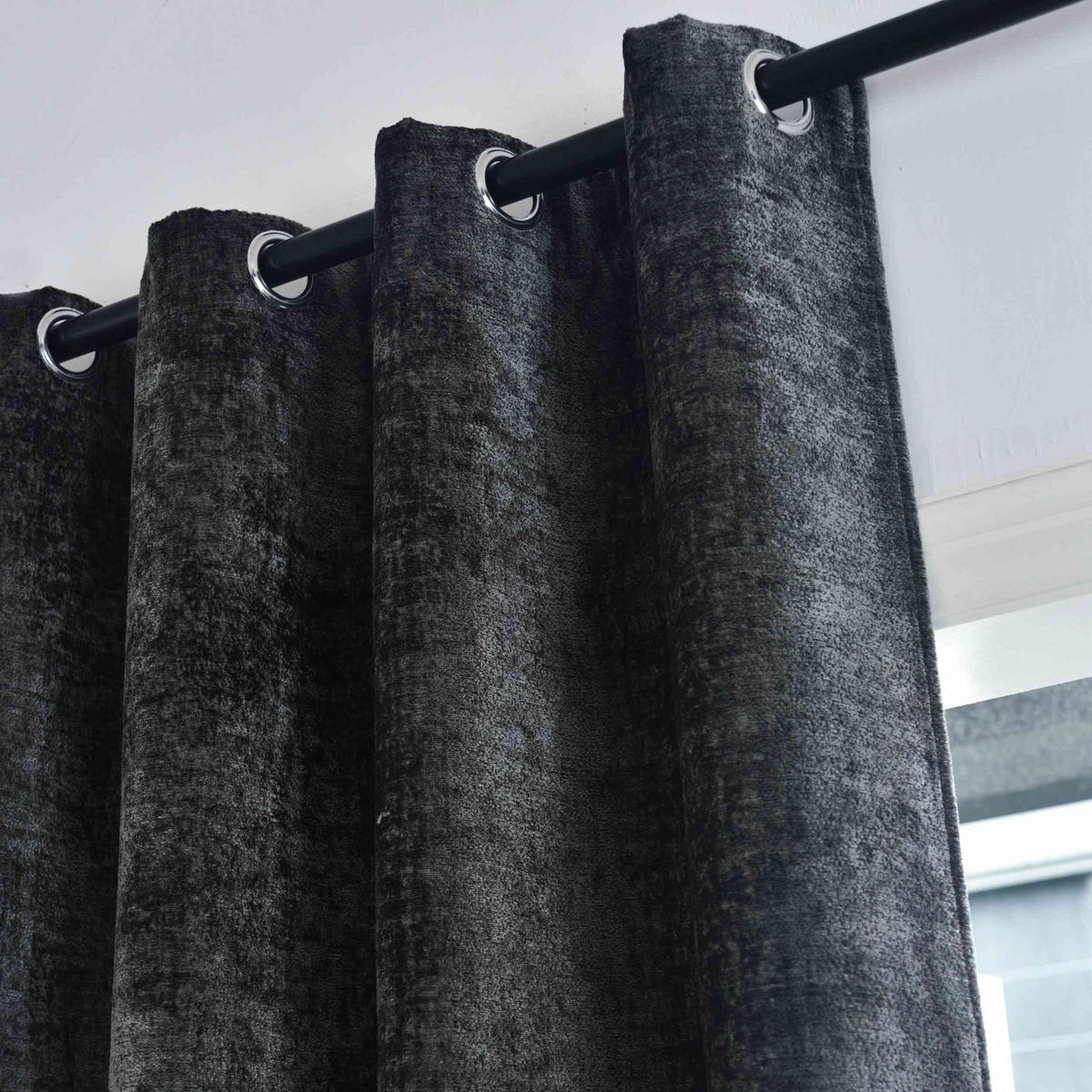 VORHANG 2ER SET »Nürnberg« HxB 245x135 cm Dunkelgrau - Dunkelgrau, Textil (135/245cm) - Gardinenbox