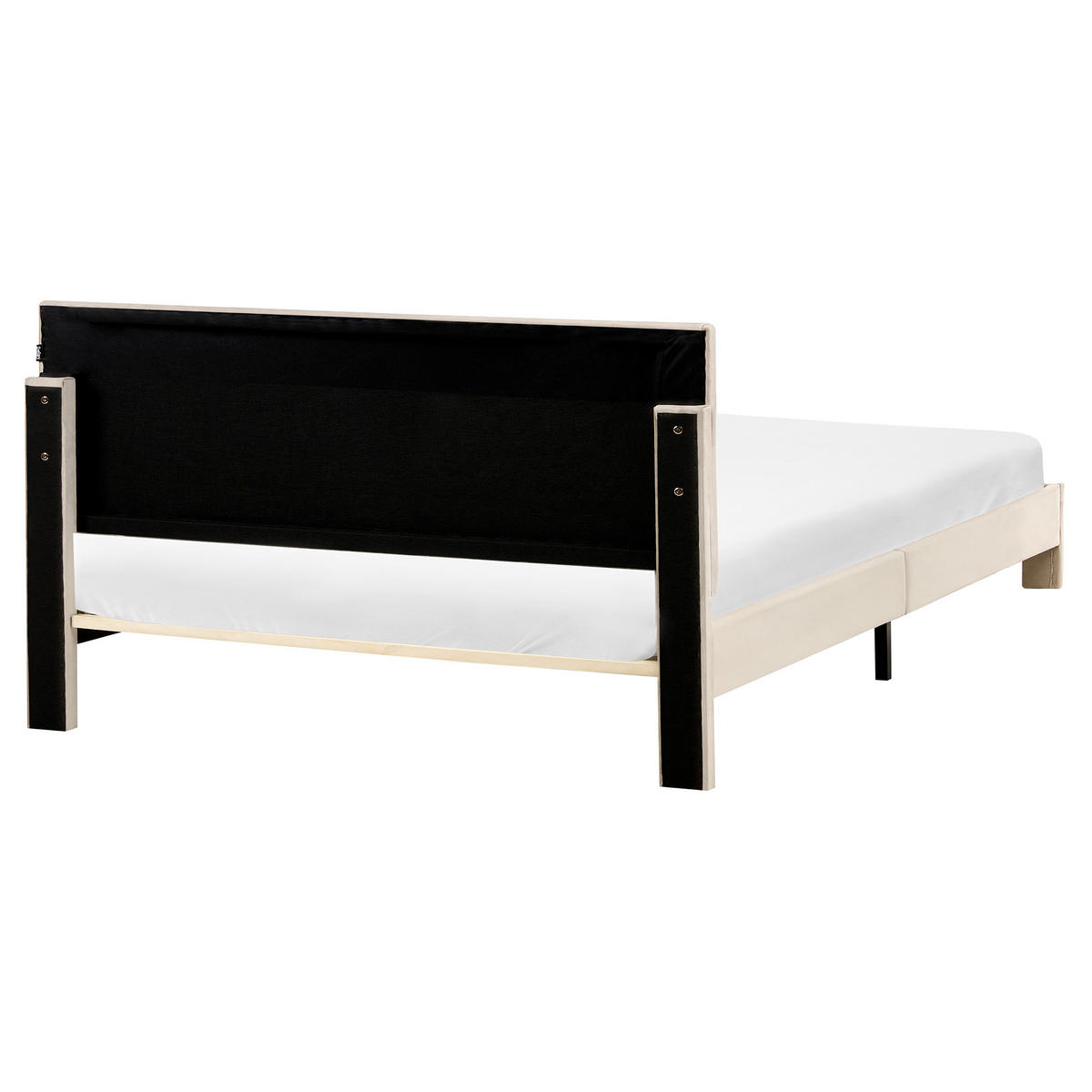 BETT mit Schubladen 160/200 cm Samtstoff Beige Lonzac - Beige, Textil (160/200cm) - Beliani