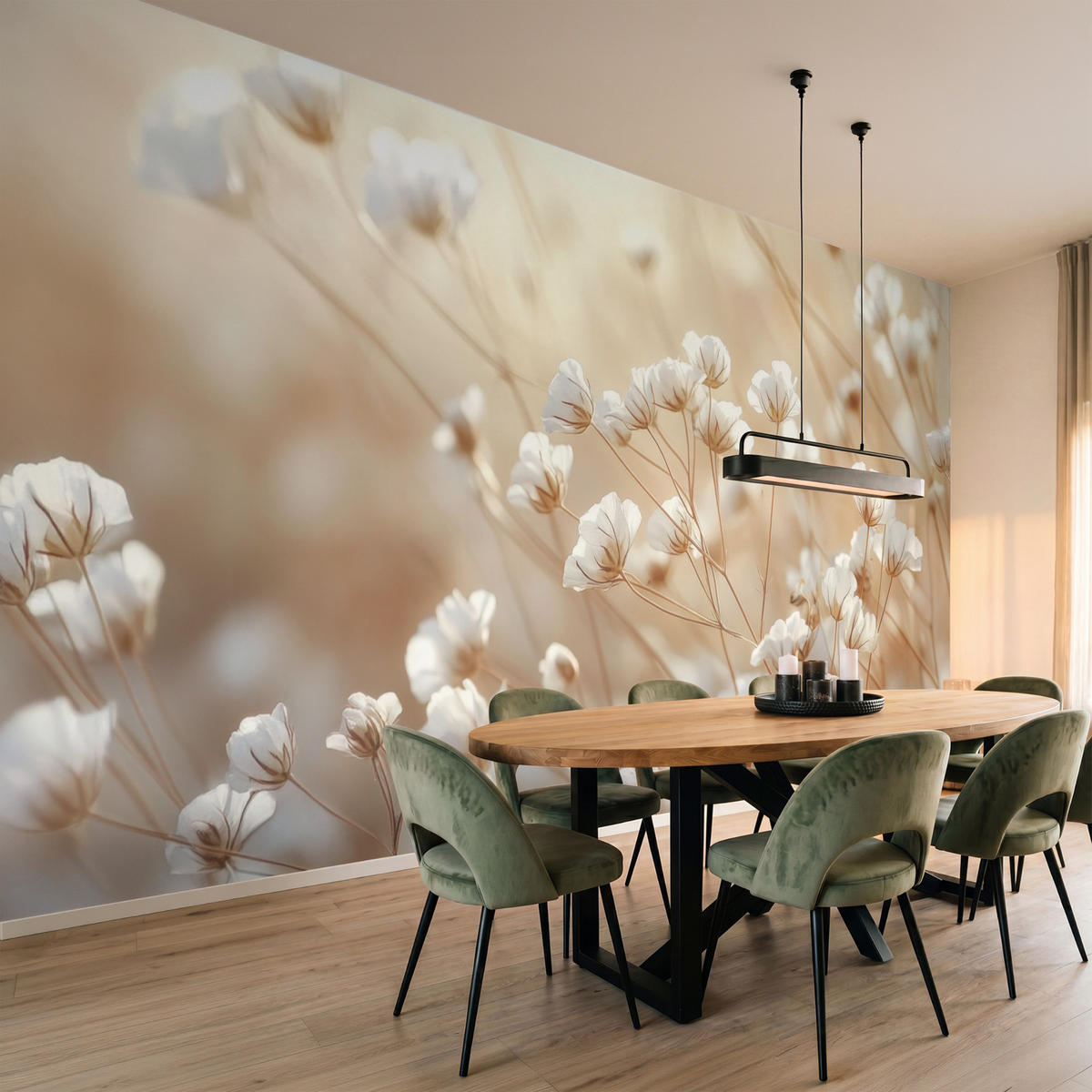 TAPETE - Wild - Blumen - Weiß - 500x260 cm - Creme, Papier (500/260cm) - OnlyWow