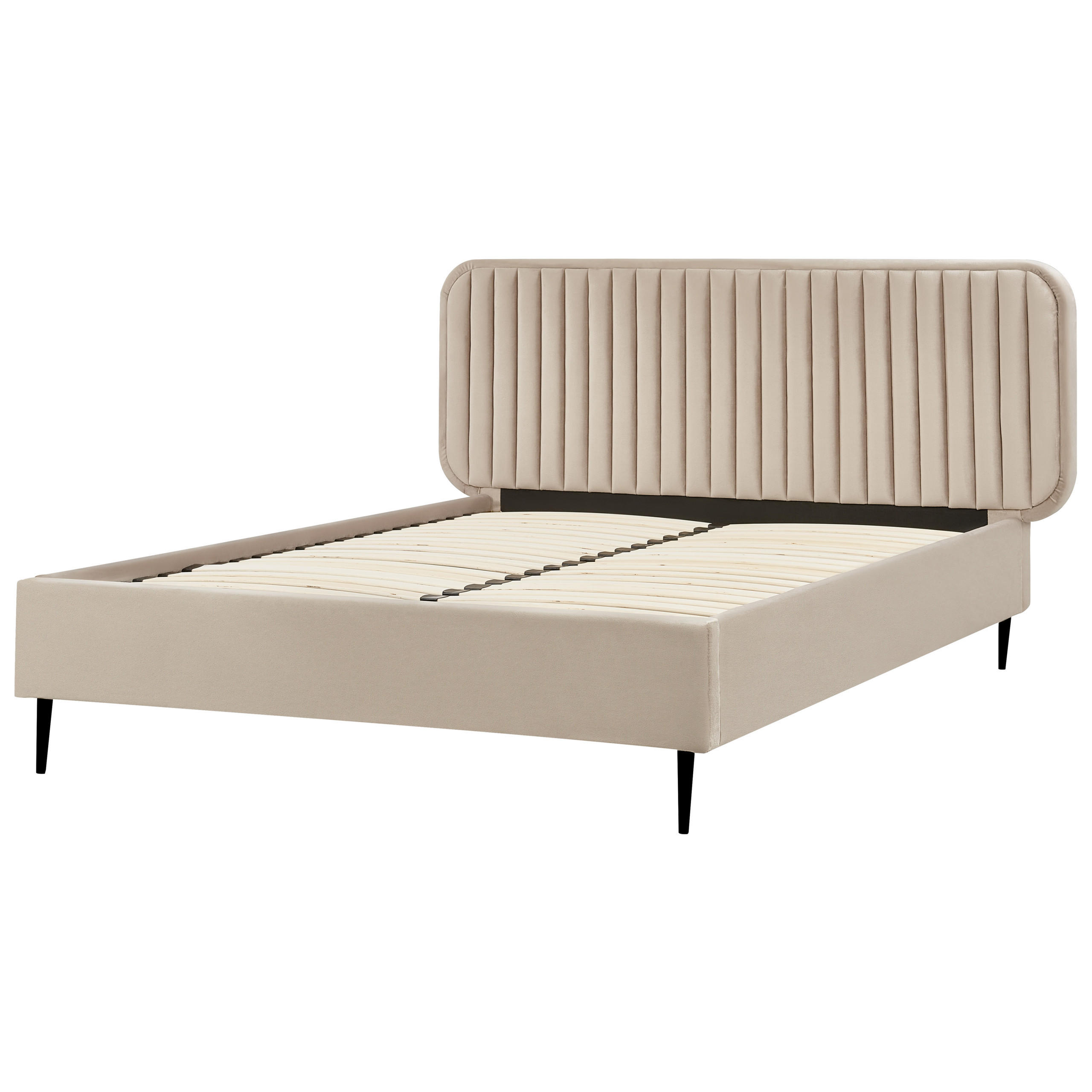 POLSTERBETT mit Lattenrost 140x200 cm Beige Brin - Taupe, Textil (140/200cm) - Beliani