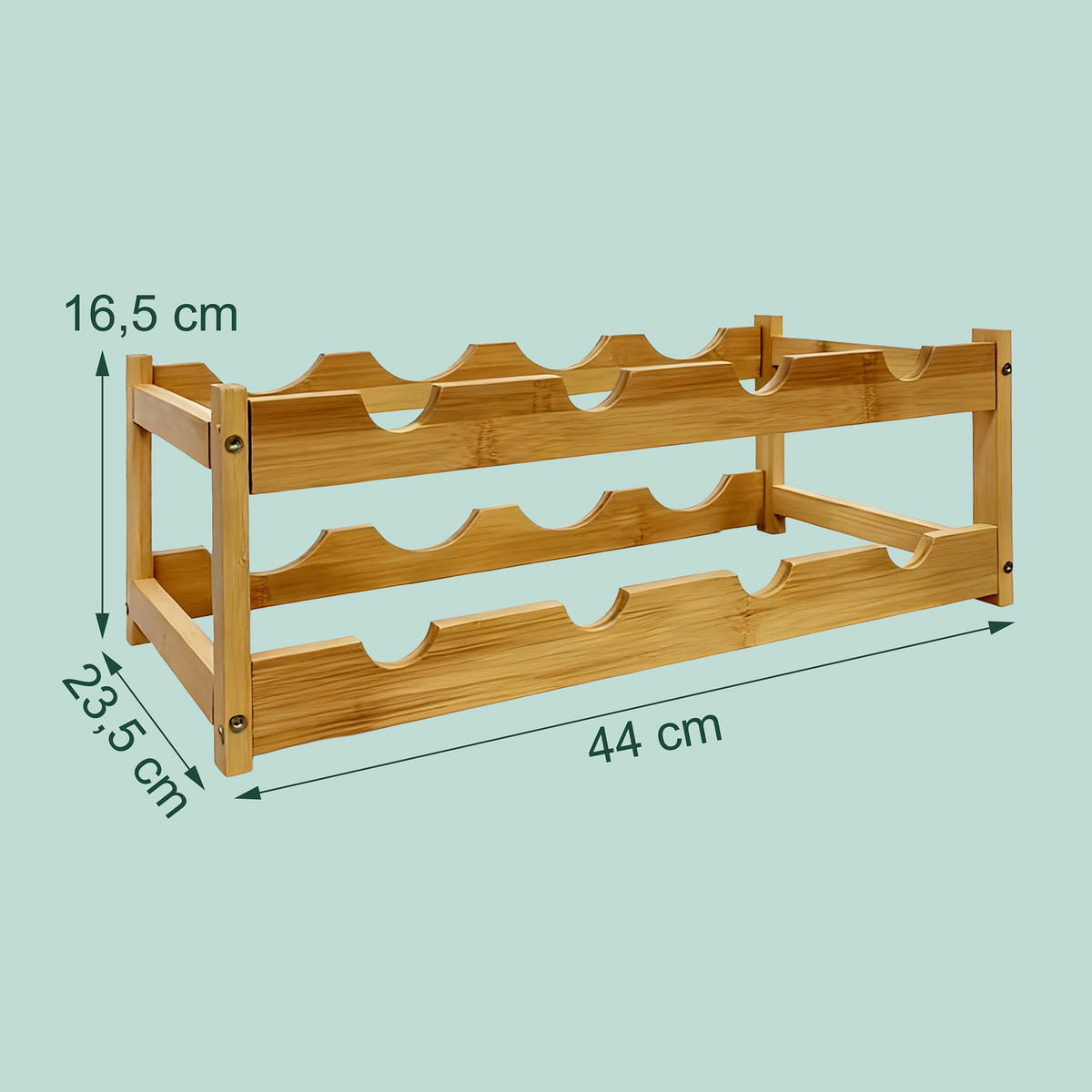 VINOVÝ regál - světle hnědá, dřevo (45/16.5/45cm) - Relaxdays