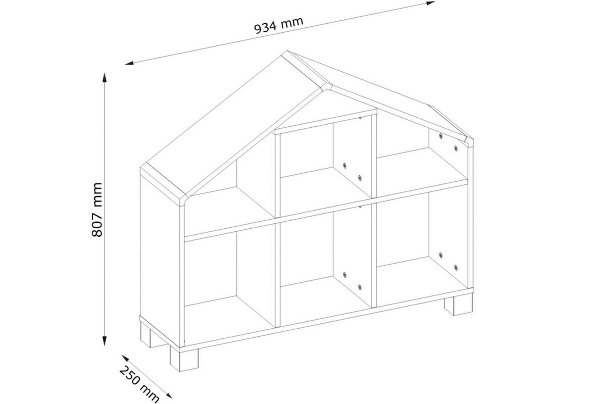 KINDER-BÜCHERREGAL MIRUM Doppelseitiges, Weiß/Grau - Weiß/Grau, Holz (94/81/25cm) - KONSIMO®