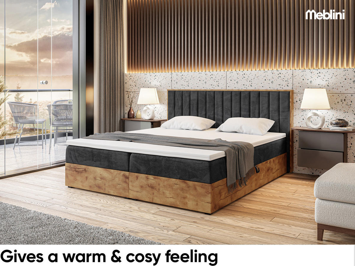 BOXBETT Lofty 4 H3 - Schwarz, Holzwerkstoff (120/200cm) - Meblini