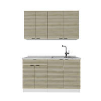 SINGLEKÜCHE Fame-Line Eiche Paneel/Weiß 140 cm ohne Arbeitsplatte - Hellbraun/Weiß, Holzwerkstoff (140/81.6/46cm) - Vicco