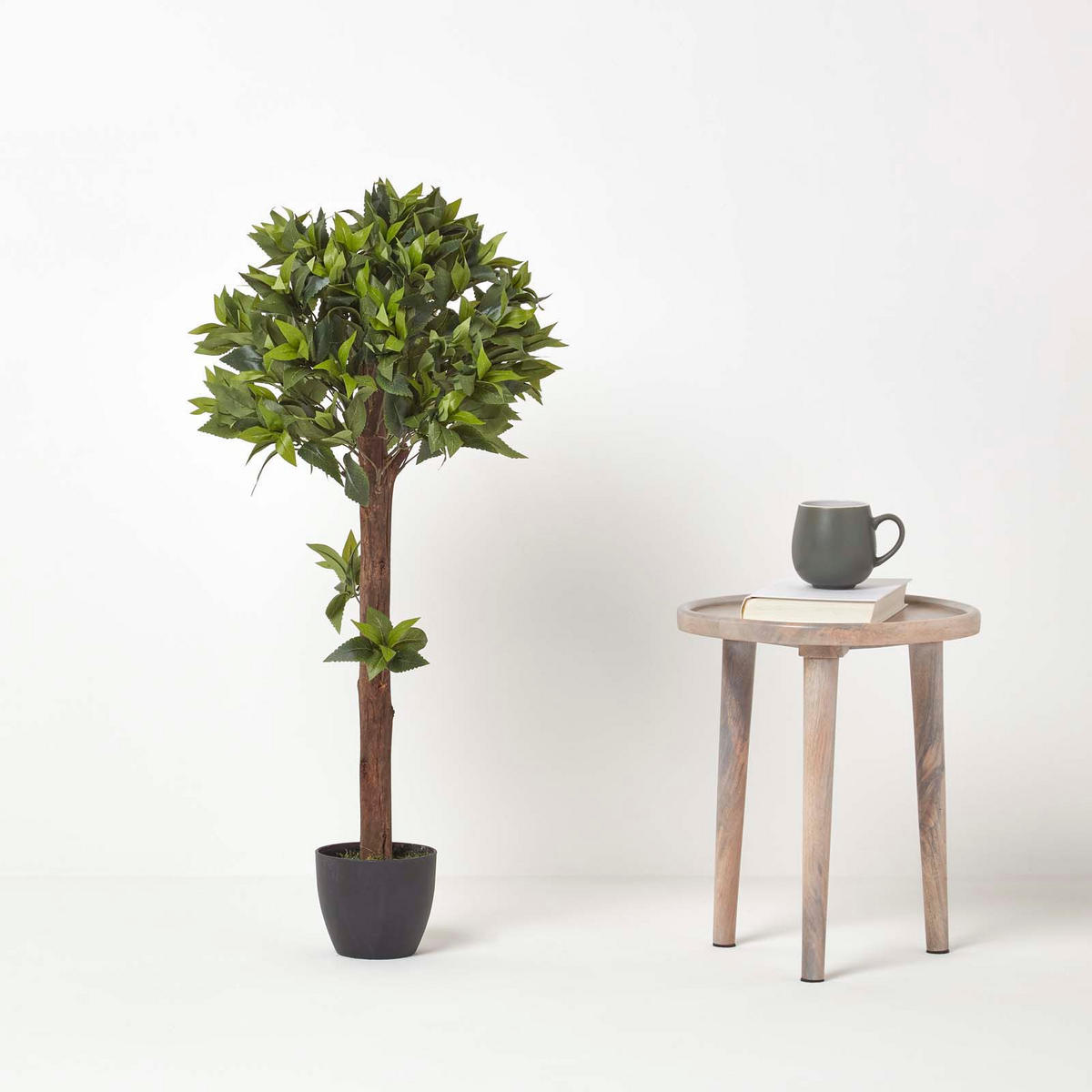 KUNSTBAUM Lorbeer formgeschnitten, 91 cm - Grün, Kunststoff (91cm) - Homescapes