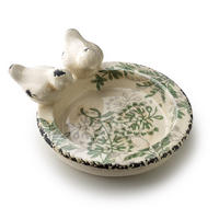 VOGELTRÄNKE Crocket beige 22/18.5/9 cm Keramik - Grün, Keramik (22/9/18.5cm) - Mondex